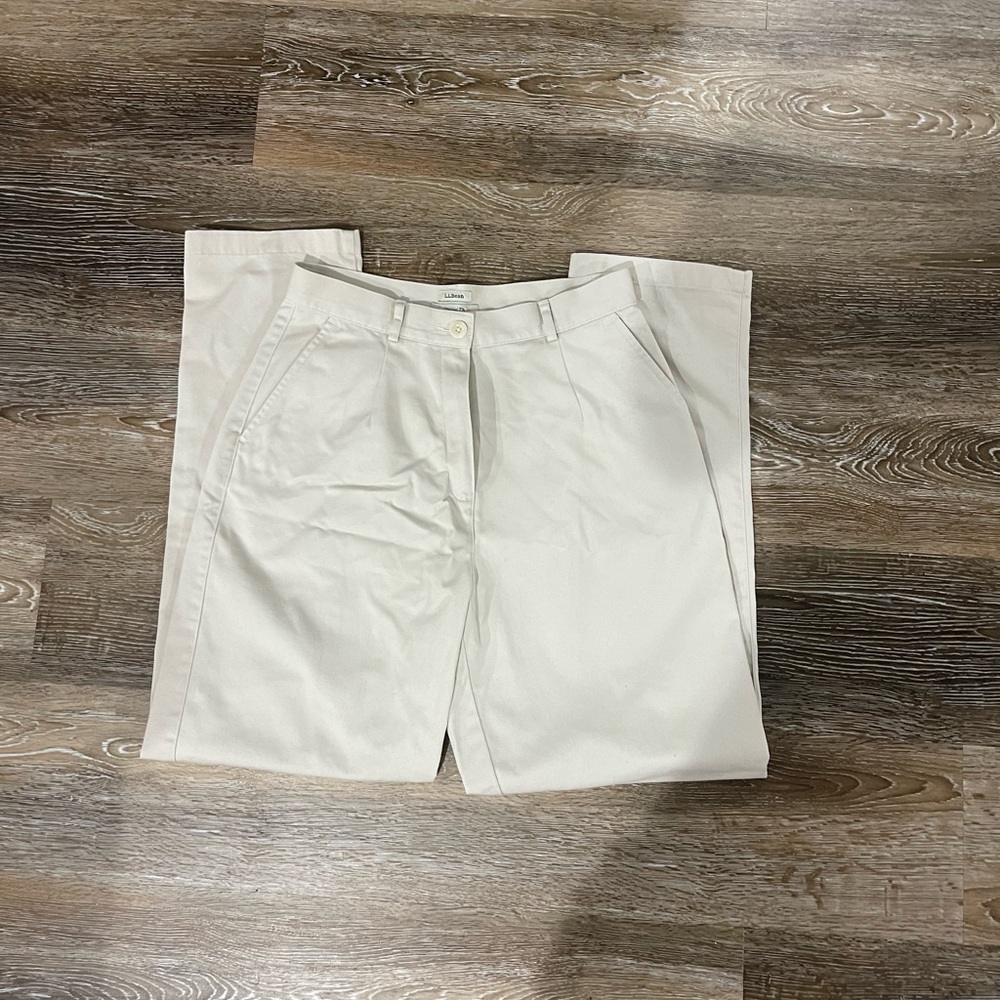 L.L. Bean Cream Original Fit Pants